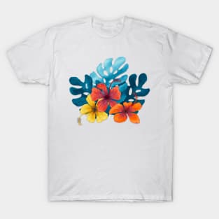 Tropical Hibiscus flowers T-Shirt
